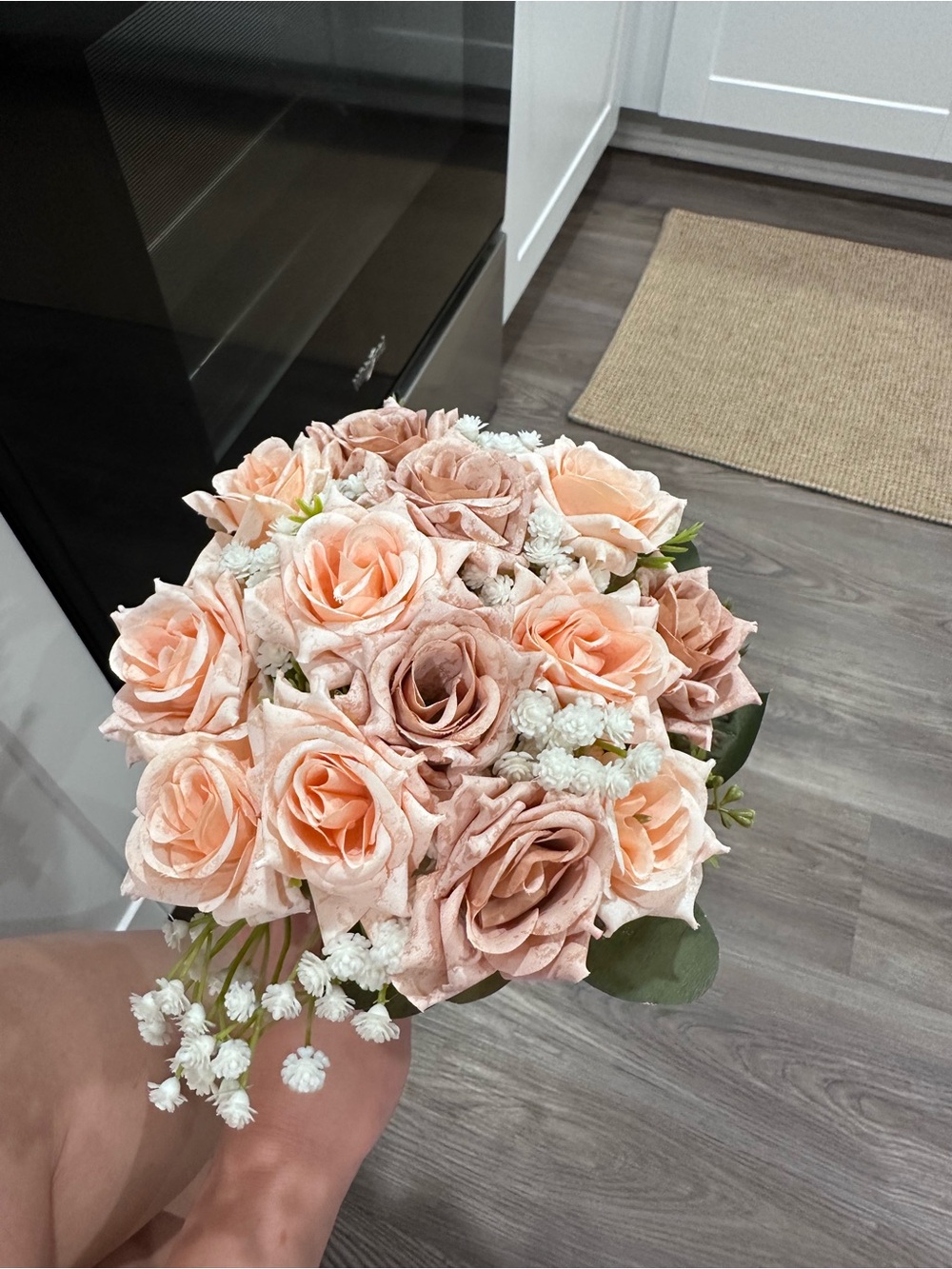Peach Blush Artificial Rose Bouquet - Home Accents